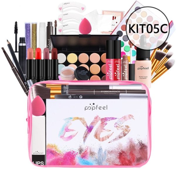 OKLULU  All In One Makeup Kit(Eyeshadow, LiGloss,Lipstick,Brushes,Eyebrow,Concealer)Beauty Cosmetic Bag For Cheap