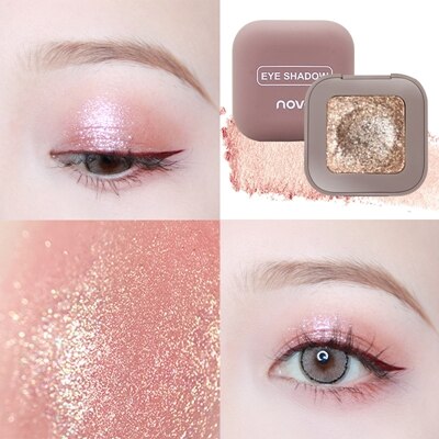 Novo Shimmer Loose Eye Shadow Powder Makeup Pigment Waterproof Glitter Eyeshadow 3D Nude Metallic Eyes Powder Cosmetics Hot on Sale