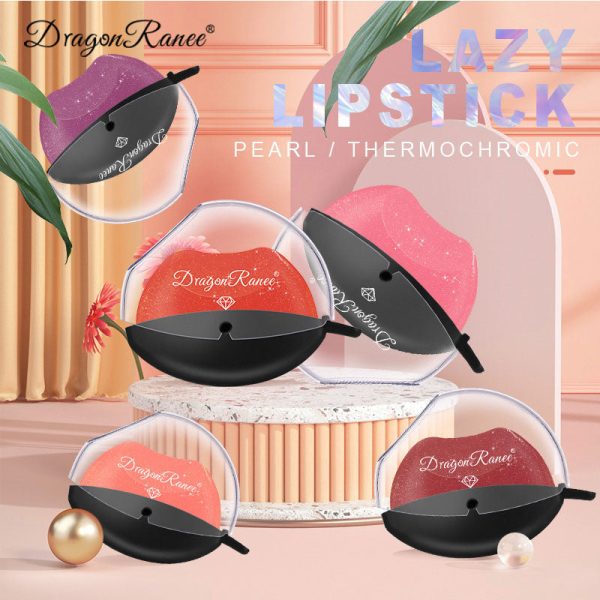 Matte Velvet Lip-shaped Lipstick Temperature Change Lazy Lip Sticks Waterproof Nonstick Cup Lipgloss For Makeup Wholesale Online Hot Sale