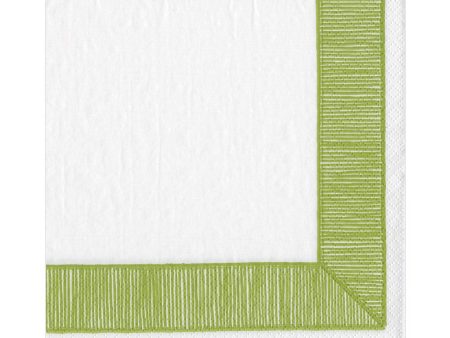 Ribbon Border Green Luncheon Napkin Discount