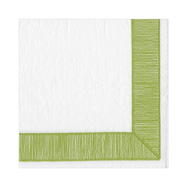 Ribbon Border Green Luncheon Napkin Discount