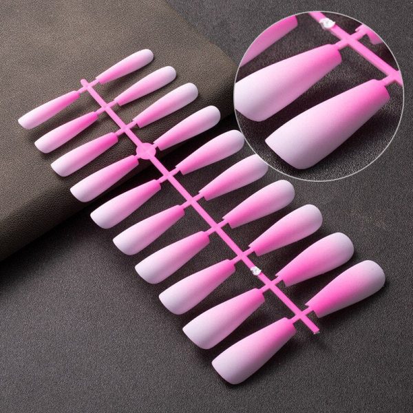 Rhinestones Splicing Heart Long Fake Nails Art Tips Press on Nail False For Extensionfake Nails With Glue Stickers Reusable Set For Discount