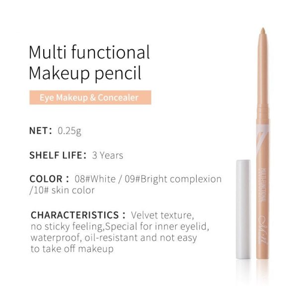 Multi-Purpose Eyeliner Bright Color Waterproof Eye Liner Eyes Makeup Rotatable Automatic Delineador White Eyeliner Gel Pen TSLM2 Online