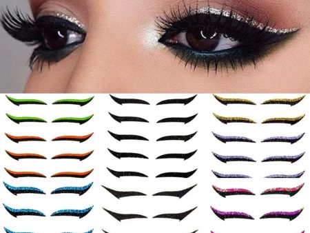 Oklulu 6 Pairs Glitter Eyeliner Sticker Set Waterproof Double Line Eyelid Patch Reusable Self-adhesive Eyelid Sticke Makeup Beauty Tool Discount