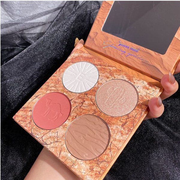 Highlighter Makeup Shimmer Powder Highlighter Palette Base Illuminator Highlight Face Contour Bronzer Face Blusher Cheek Blush Hot on Sale