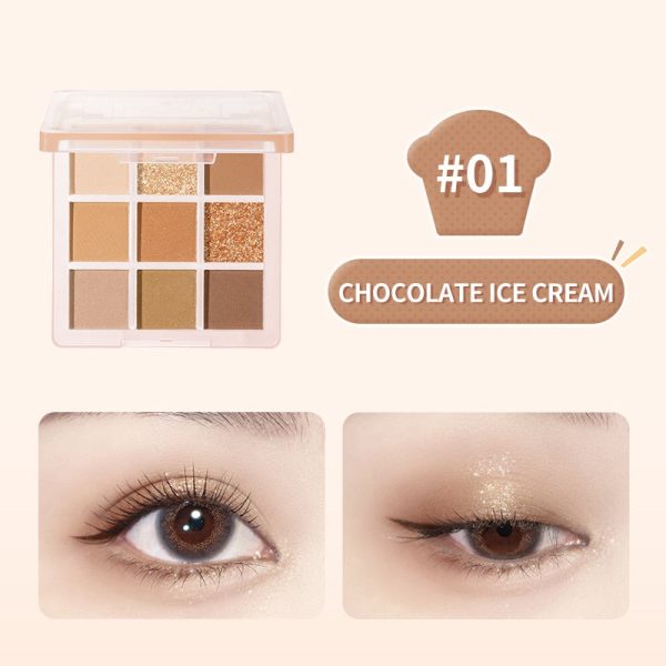 POPJUICE 9 Color Giltter Eyeshadow Palette Matte Shimmer High Pigment Waterproof Easy To Blend Eyeshadow Powder Makeup For Discount