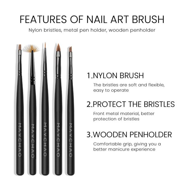 Oklulu Nail Brush Kit Manicure Brush Acrylic Liquid Powder Carving Ultra-thin Line Drawing Pen UV Gel Nail Brush Makeup Tools Hot on Sale