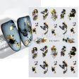 Yeknu - Laser Gold Leaves Nail Sticker Geometry Flowers Butterfly Adhesive Nails Slider Glitter Leaf Spring Manicure Decals FBSTZ-SJ020 Online now