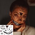 Halloween Face Makeup for Women Men Big Mouth Temporary Tattoo Stickers Disposable Funny Fake Tattoo Waterproof for Saints  Day For Cheap