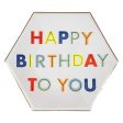 Happy Birthday To You Hex Large Plates Cheap