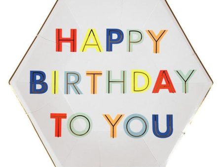 Happy Birthday To You Hex Large Plates Cheap