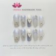 Handmade Wedding False Nails Medium Length Press on Nails With Designed Full Cover Coffin Manicuree Wearable XS S M L Size Nail Hot on Sale