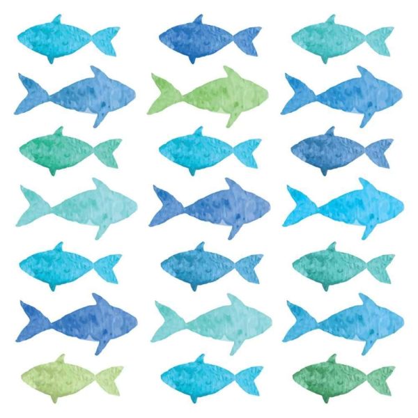 Aqua Reef Fish Beverage Napkin For Sale