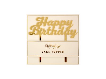 Cake Topper  Happy Birthday  Gold Cheap