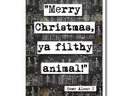 Home Alone Filthy Animals Quote Blank Christmas Greeting Card (41c) Cheap