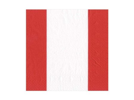 Bandol Stripe Red Beverage Napkins Online Hot Sale