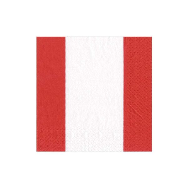 Bandol Stripe Red Beverage Napkins Online Hot Sale