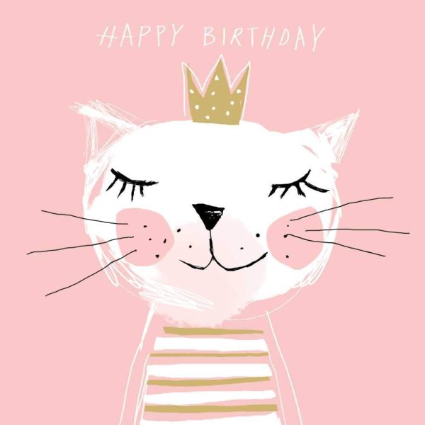 Cat  Happy Birthday Princess  Luncheon Napkins For Sale