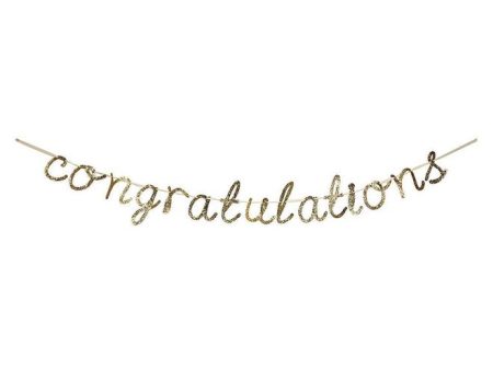 Congratulations Gold Glitter Letters Banner Hot on Sale