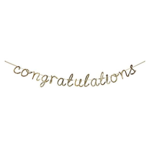 Congratulations Gold Glitter Letters Banner Hot on Sale