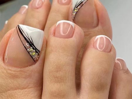 Press On Toenails 2024 Summer False Toenails For girls Cute Nail for Foot Artificial Nail tips Full Cover Nails feet False Nails For Discount