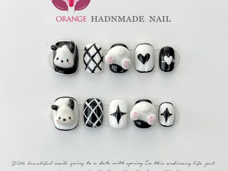 Handmade Short Press On Nails Full cover Cute Cartoon Manicuree Decoration Wearable Full With Design Acrylic Nail For Teens Hot on Sale