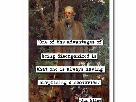 A.A. Milne Disorganized Quote Blank Greeting Card Supply