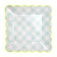 Aqua White Check Large Plates Hot on Sale