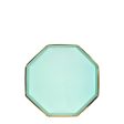 Mint Gold Trim Hex Small Plates Online