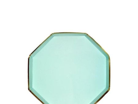 Mint Gold Trim Hex Small Plates Online