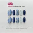 Handmade Oval Press On Nails With Design Reusable Glitter Fake Nails Full Cover Artificial Manicuree Wearable Orange Nail Store Hot on Sale