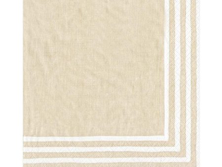 Stripe Border Natural Luncheon Napkin For Discount