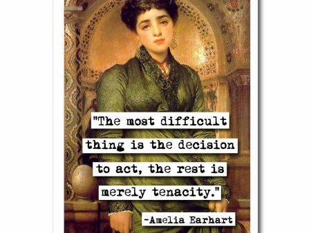 Amelia Earhart Tenacity Quote Blank Greeting Card Hot on Sale