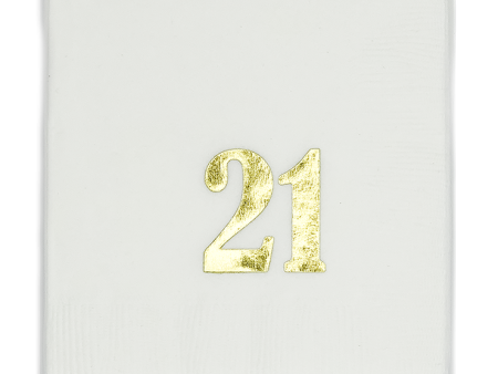 Gold Foil Number Beverage Napkins Sale