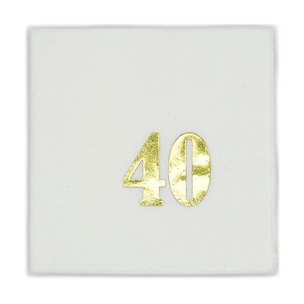 Gold Foil Number Beverage Napkins Sale