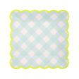 Aqua White Check Large Small Plates Hot on Sale