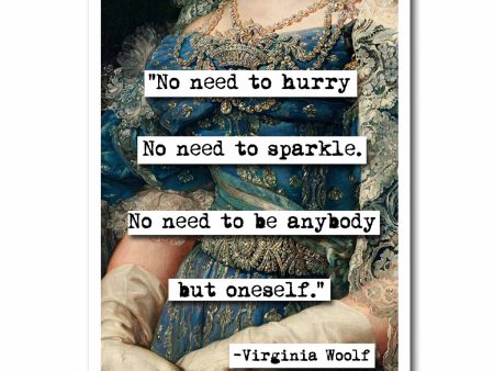 Virginia Woolf No Need Quote Blank Greeting Card Fashion