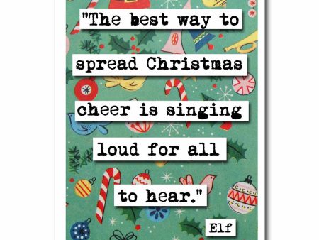 Elf Christmas Cheer Quote Blank Christmas Greeting Card (10c) Online Hot Sale