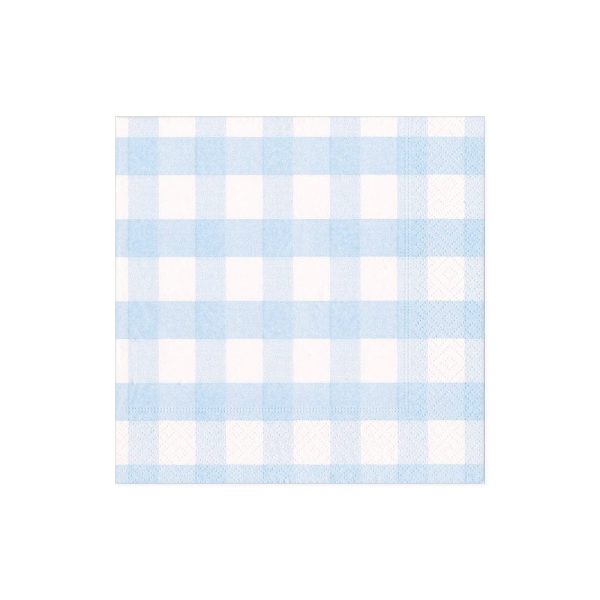 Gingham Light Blue Beverage Napkins For Discount