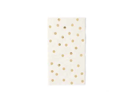 Cream with Gold Dots Guest Towels on Sale