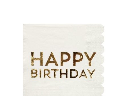 Gold Happy Birthday Luncheon Napkins Sale