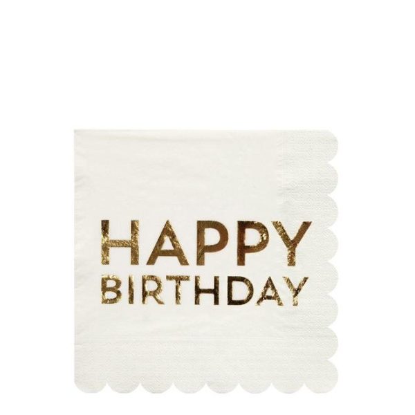 Gold Happy Birthday Luncheon Napkins Sale