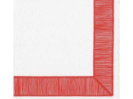 Ribbon Border Red Luncheon Napkin Online Hot Sale