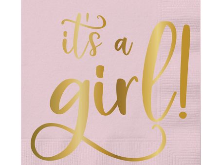 It S A Girl! Beverage Napkin For Discount