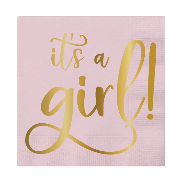 It S A Girl! Beverage Napkin For Discount