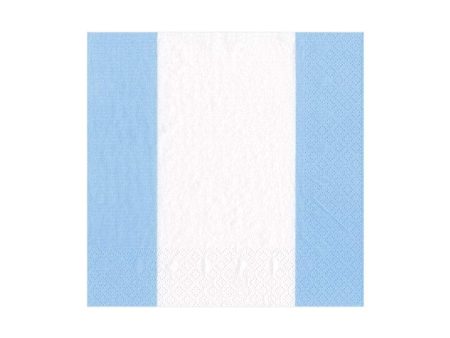 Bandol Stripe Light Blue Beverage Napkins For Discount