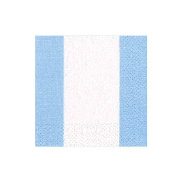 Bandol Stripe Light Blue Beverage Napkins For Discount