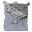 Blanket Pom Pom Gray Fashion