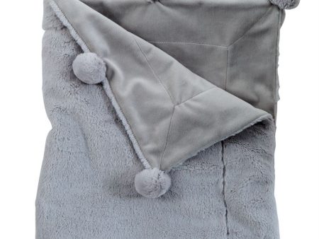 Blanket Pom Pom Gray Fashion