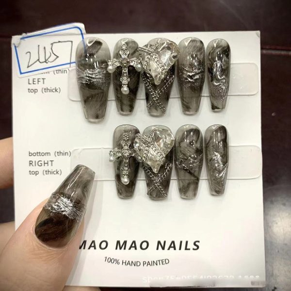 Nails Set Press On Pure Handmade Wearable Nails Love Butterfly Fashion Fake Nails Fake Nails Press On Nails Nail Accessories Fashion